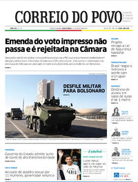 Capa do jornal Correio do Povo 11/08/2021