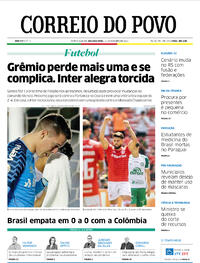 Capa do jornal Correio do Povo 11/10/2021