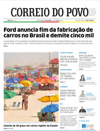 Capa do jornal Correio do Povo 12/01/2021