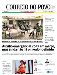 Capa do jornal Correio do Povo 12/02/2021
