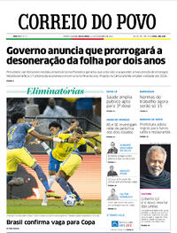 Capa do jornal Correio do Povo 12/11/2021