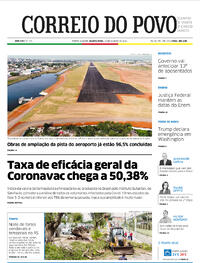 Capa do jornal Correio do Povo 13/01/2021
