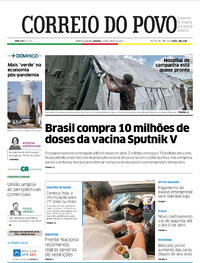 Capa do jornal Correio do Povo 13/03/2021