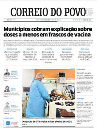 Capa do jornal Correio do Povo 13/04/2021