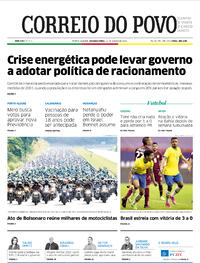 Capa do jornal Correio do Povo 14/06/2021