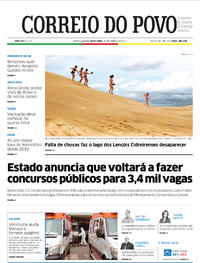 Capa do jornal Correio do Povo 15/01/2021