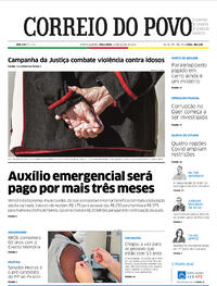 Capa do jornal Correio do Povo 15/06/2021