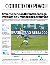 Capa do jornal Correio do Povo 16/01/2021