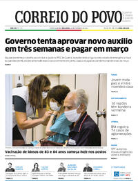 Capa do jornal Correio do Povo 16/02/2021
