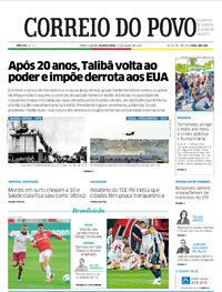 Capa do jornal Correio do Povo 16/08/2021