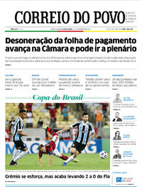 Capa do jornal Correio do Povo 16/09/2021