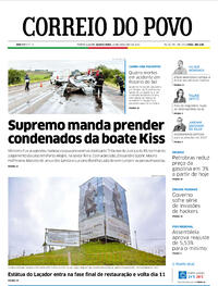 Capa do jornal Correio do Povo 16/12/2021
