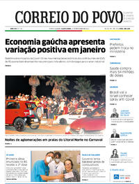 Capa do jornal Correio do Povo 17/02/2021