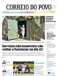 Capa do jornal Correio do Povo 17/03/2021