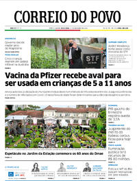 Capa do jornal Correio do Povo 17/12/2021