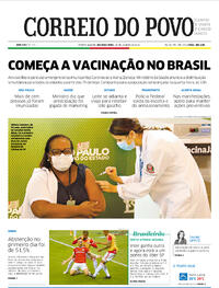 Capa do jornal Correio do Povo 18/01/2021