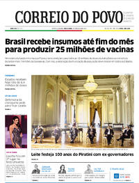 Capa do jornal Correio do Povo 18/05/2021