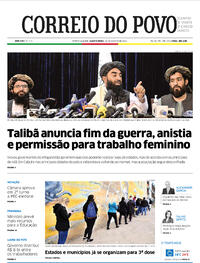 Capa do jornal Correio do Povo 18/08/2021
