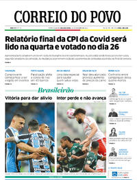 Capa do jornal Correio do Povo 18/10/2021