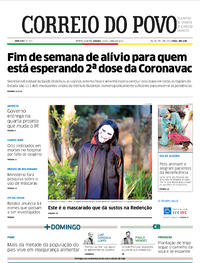 Capa do jornal Correio do Povo 19/06/2021