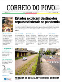 Capa do jornal Correio do Povo 20/04/2021