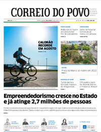 Capa do jornal Correio do Povo 20/08/2021