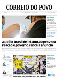 Capa do jornal Correio do Povo 20/10/2021