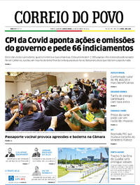 Capa do jornal Correio do Povo 21/10/2021