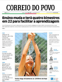 Capa do jornal Correio do Povo 21/12/2021