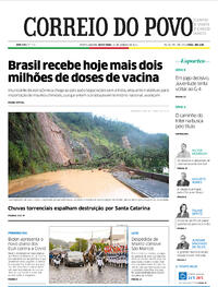 Capa do jornal Correio do Povo 22/01/2021