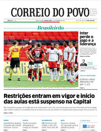 Capa do jornal Correio do Povo 22/02/2021