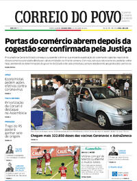 Capa do jornal Correio do Povo 22/03/2021