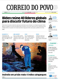 Capa do jornal Correio do Povo 22/04/2021
