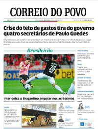 Capa do jornal Correio do Povo 22/10/2021
