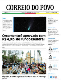 Capa do jornal Correio do Povo 22/12/2021