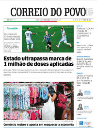 Capa do jornal Correio do Povo 23/03/2021