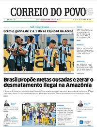 Capa do jornal Correio do Povo 23/04/2021