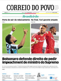 Capa do jornal Correio do Povo 23/08/2021