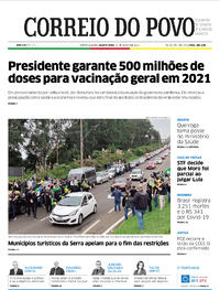 Capa do jornal Correio do Povo 24/03/2021