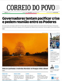 Capa do jornal Correio do Povo 24/08/2021