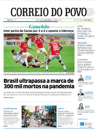 Capa do jornal Correio do Povo 25/03/2021