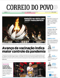Capa do jornal Correio do Povo 25/08/2021