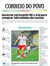 Capa do jornal Correio do Povo 25/11/2021