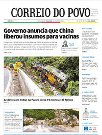 Capa do jornal Correio do Povo 26/01/2021