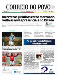 Capa do jornal Correio do Povo 26/04/2021