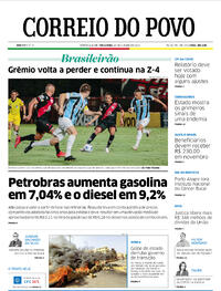 Capa do jornal Correio do Povo 26/10/2021
