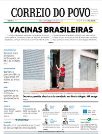 Capa do jornal Correio do Povo 27/03/2021