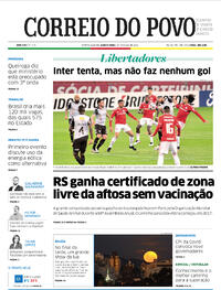 Capa do jornal Correio do Povo 27/05/2021