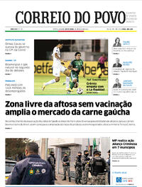 Capa do jornal Correio do Povo 28/05/2021