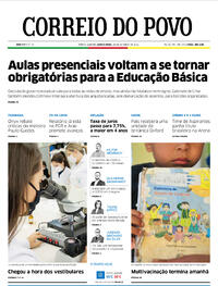 Capa do jornal Correio do Povo 28/10/2021